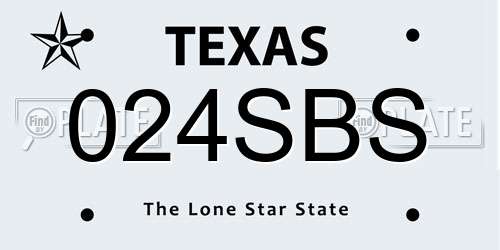 024SBS Texas License Plate
