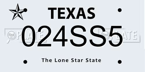 024SS5 Texas License Plate