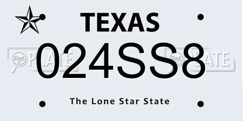 024SS8 Texas License Plate