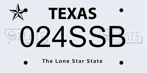 024SSB Texas License Plate