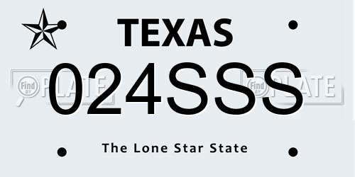024SSS Texas License Plate
