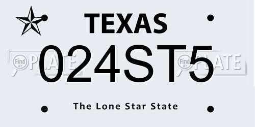 024ST5 Texas License Plate