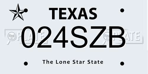 024SZB Texas License Plate