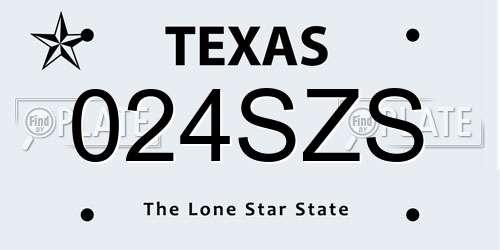 024SZS Texas License Plate