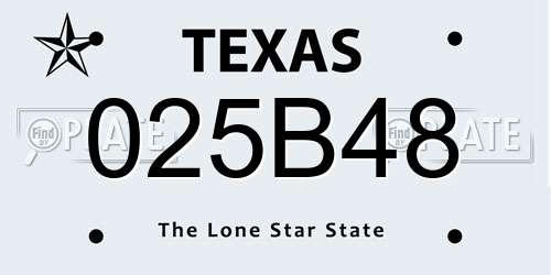 025B48 Texas License Plate