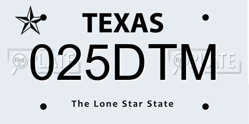 025DTM Texas License Plate