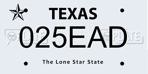 025EAD Texas License Plate