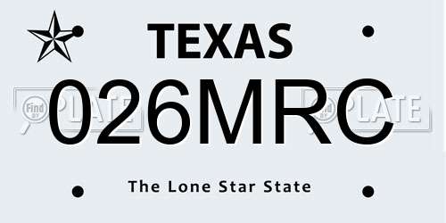 026MRC Texas License Plate
