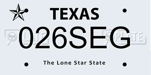 026SEG Texas License Plate