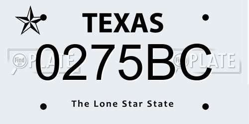 0275BC Texas License Plate