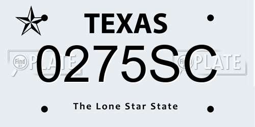 0275SC Texas License Plate