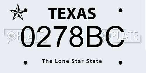 0278BC Texas License Plate