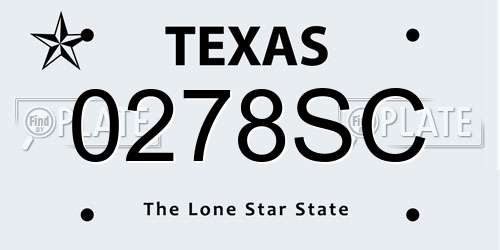 0278SC Texas License Plate