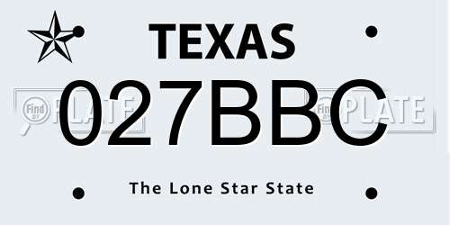 027BBC Texas License Plate