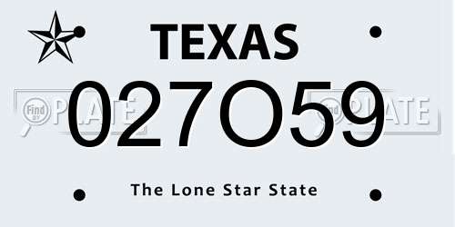 027O59 Texas License Plate