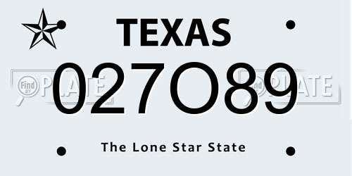 027O89 Texas License Plate