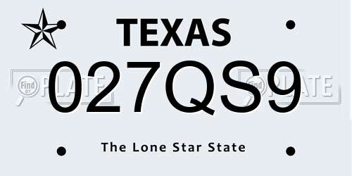 027QS9 Texas License Plate