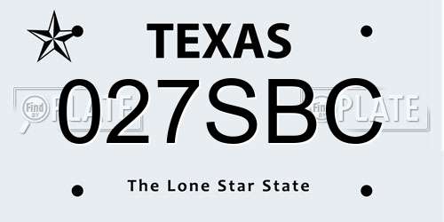 027SBC Texas License Plate