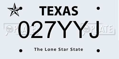 027YYJ Texas License Plate