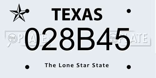 028B45 Texas License Plate