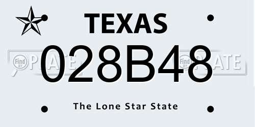 028B48 Texas License Plate