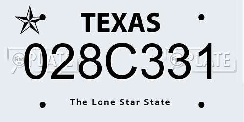 028C331 Texas License Plate
