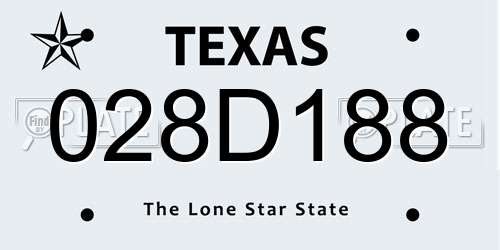 028D188 Texas License Plate