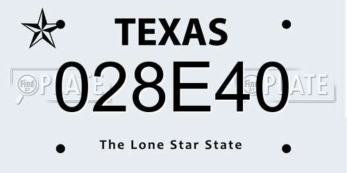 028E40 Texas License Plate