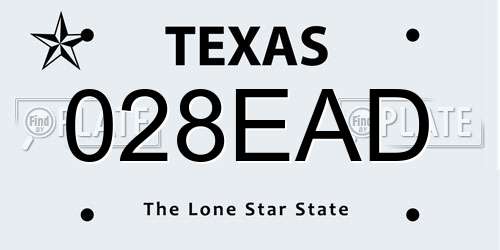 028EAD Texas License Plate