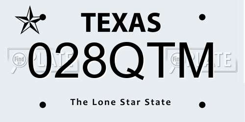 028QTM Texas License Plate