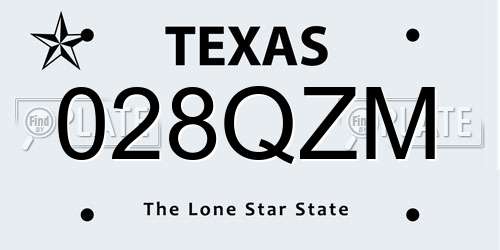 028QZM Texas License Plate