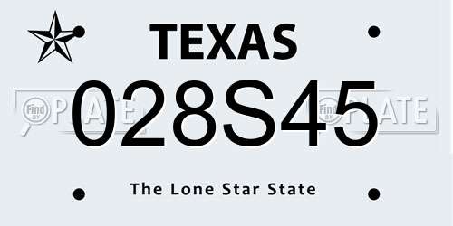 028S45 Texas License Plate