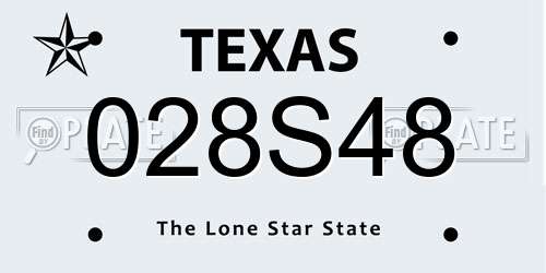 028S48 Texas License Plate