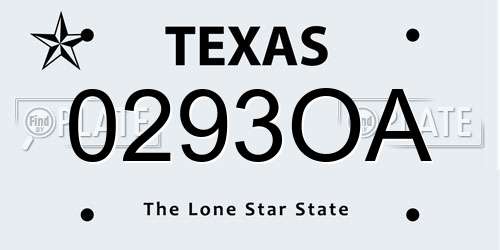 0293OA Texas License Plate