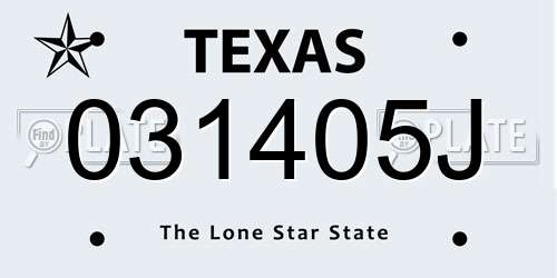 031405J Texas License Plate