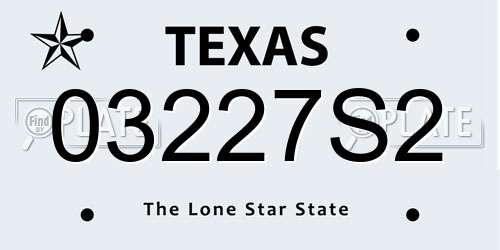 03227S2 Texas License Plate
