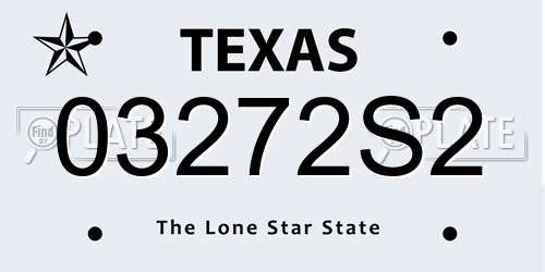 03272S2 Texas License Plate