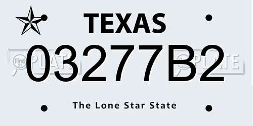 03277B2 Texas License Plate