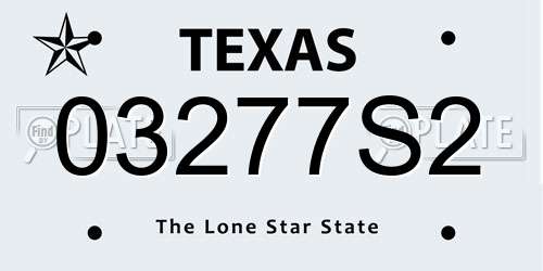 03277S2 Texas License Plate
