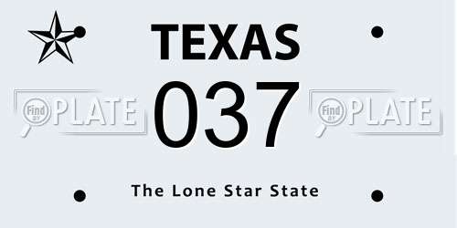 037 Texas License Plate