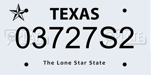 03727S2 Texas License Plate