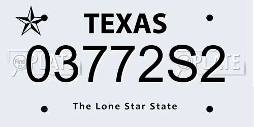 03772S2 Texas License Plate