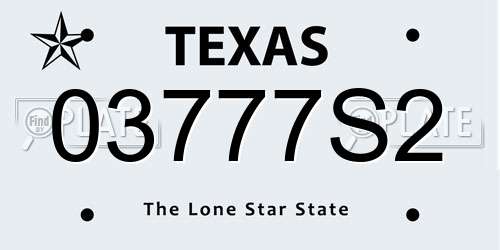 03777S2 Texas License Plate