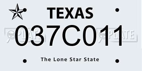037C011 Texas License Plate