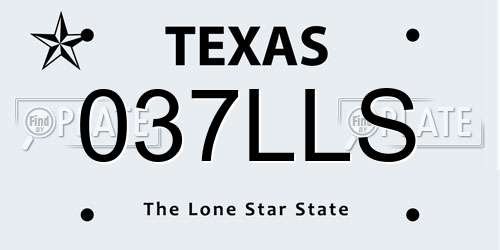 037LLS Texas License Plate