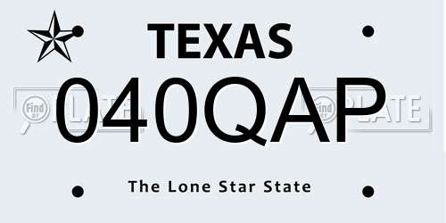 040QAP Texas License Plate