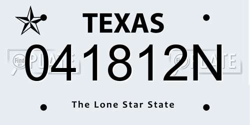 041812N Texas License Plate