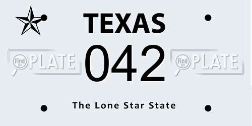 042 Texas License Plate