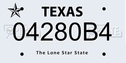 04280B4 Texas License Plate