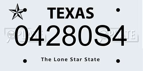 04280S4 Texas License Plate